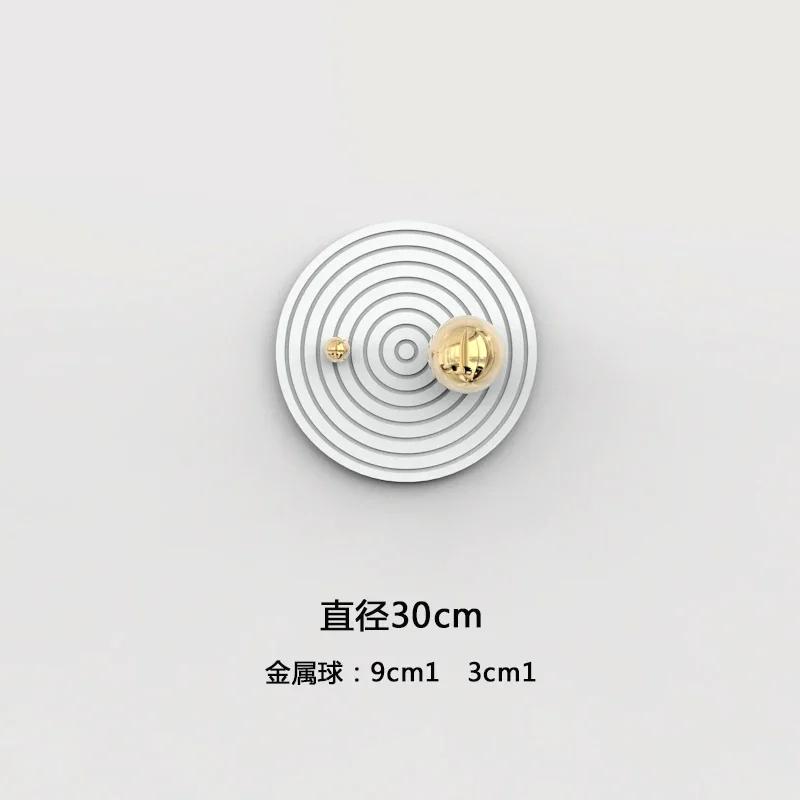 

Round Plate Golden Ball Wall Hanging Living Room Bedroom Decoration 3D Three-dimensional Pendant Planet Track Porch