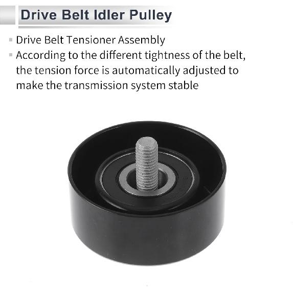 Drive Belt Idler Pulley for Kia Sportage 2011-2016 for Hyundai Santa Fe 10-12 Serpentine Tensioner Pulley Idler No.2528725000/2528725110 1 Pc