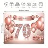 A Rose Gold 70th Birthday Banner with a Polyester Background Suitable for All Four Seasons, Home Decoration