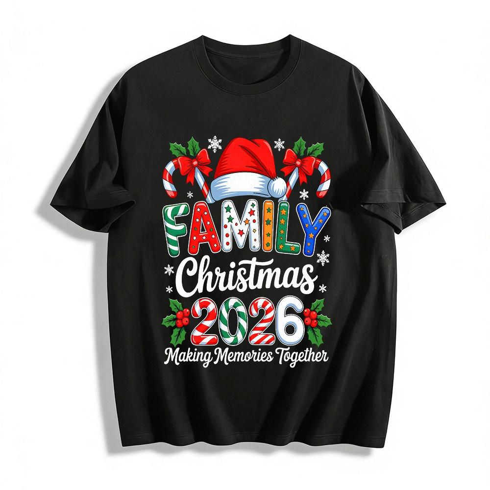Family Christmas 2026 Making Memories Together Print Top Pure cotton T-shirt XXS