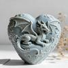 3D Flying Dragon Relief Heart Form Silicone Mold DIY Aroma Candle Gypsum Molds Handmade Soap Candle Making Supplies