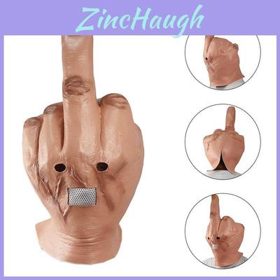Finger Scary Middle Halloween Mask Latex Full Head Costume Party Prop Cosplay