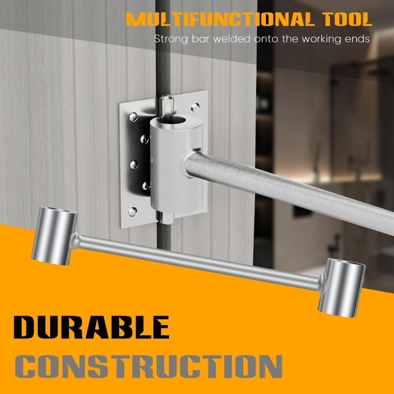 Double Head Hinge Gap Adjusting Tool Labor Saving Repair Wrench for Door Cabinet Furniture Home Use with Round Bolt Hand Tools