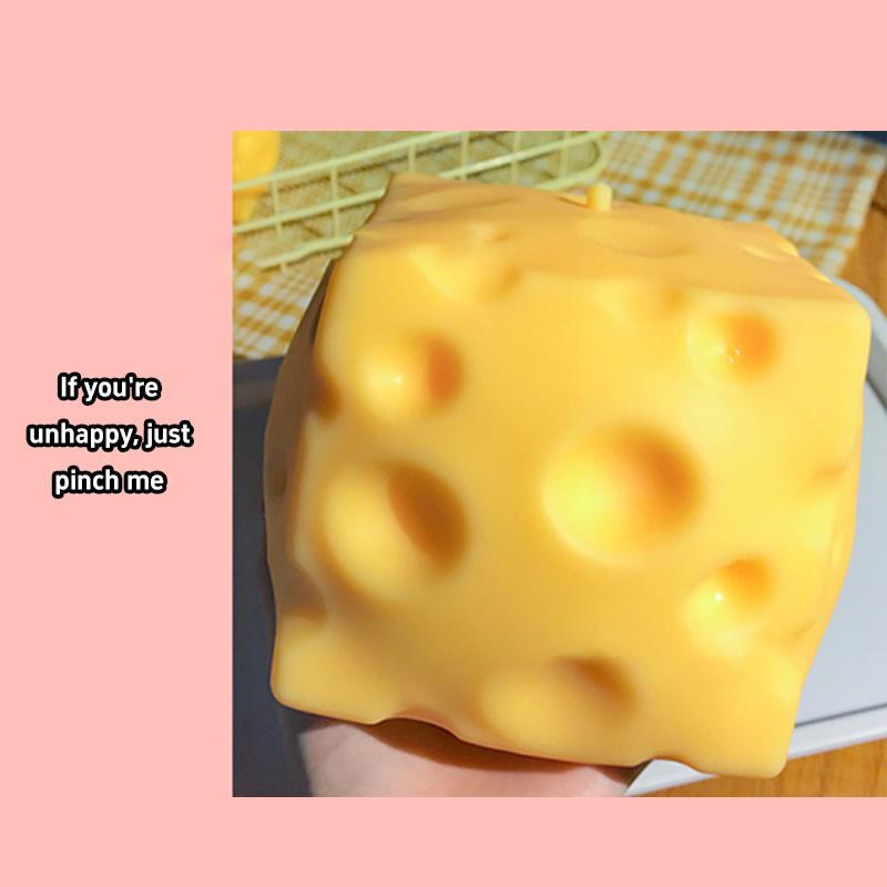 1-5PCS Jumbo Cheese Cube Stress Ball Shapeable Squeeze Decor Non-Bounce ASMR Sensory Anti-Stress Relief Gadget Gifts 6/7/10/12CM