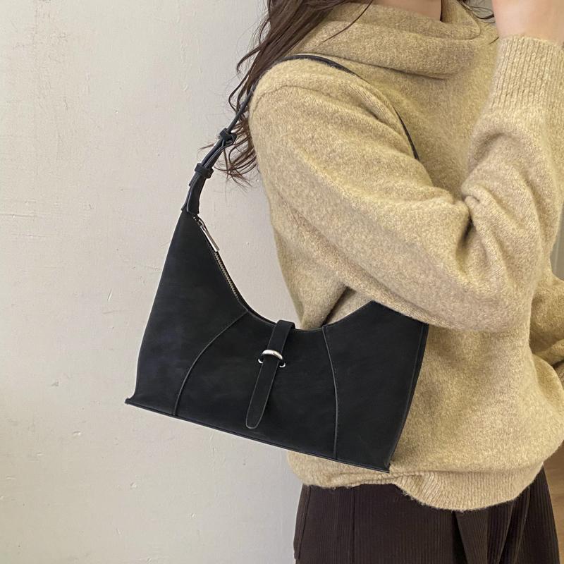 2025 Winter Handbag Hot Selling French Style Retro Underarm Shoulder Bag Spicy Lady Y2K Vintage Suede Leather Crossbody Bags