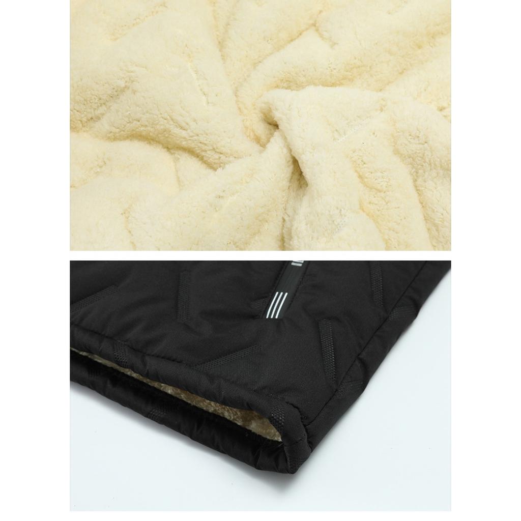 Nowa męska ciepła kurtka kamizelka ze skóry jagnięcej z ultradźwiękowymi spodniami bawełnianymi na jesień i zimę