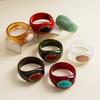 Europe American Style Acrylic Bangle Smudging Retro Hand Ring Unique Irregular Wide Bracelet  Gift