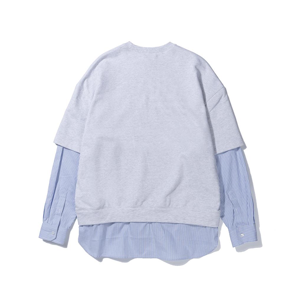 EXTRAORDINARY Layered Shirts Crewneck Gray