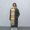 Maillard style new versatile warm thickened fringed plaid imitation cashmere scarf women's autumn and winter