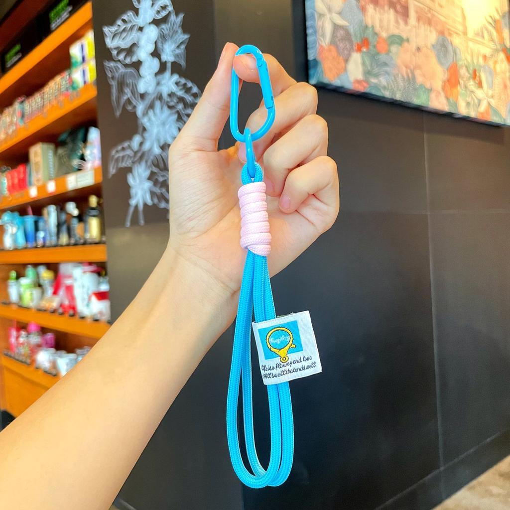 Hand Woven Umbrella Double Rope Nylon Rope Keychain Hiking Buckle for DIY Making Bag Pendant Keychain Charm