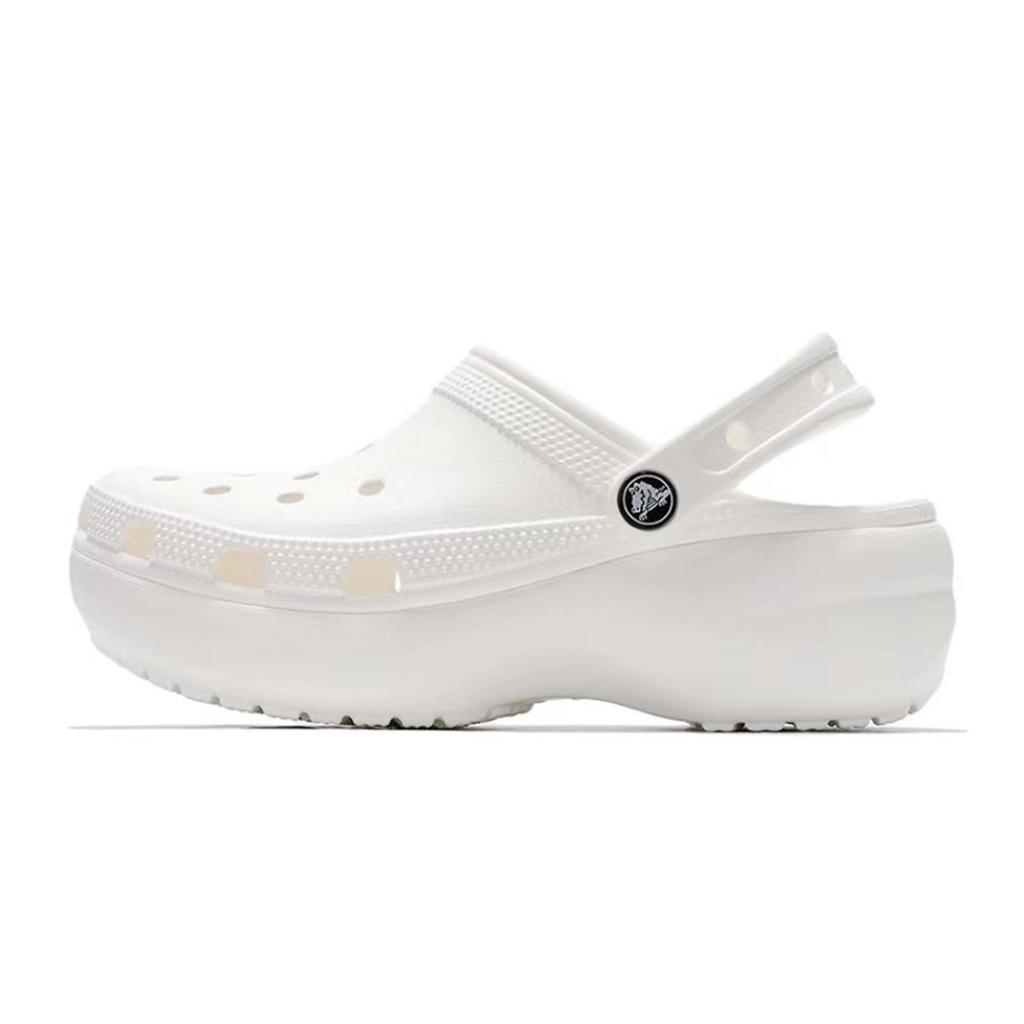 Crocs Classic Platform Clog 811 Manufacturing, Spring Sakura Imprint Clogs Women's White Pink 206750-100(Team80-)