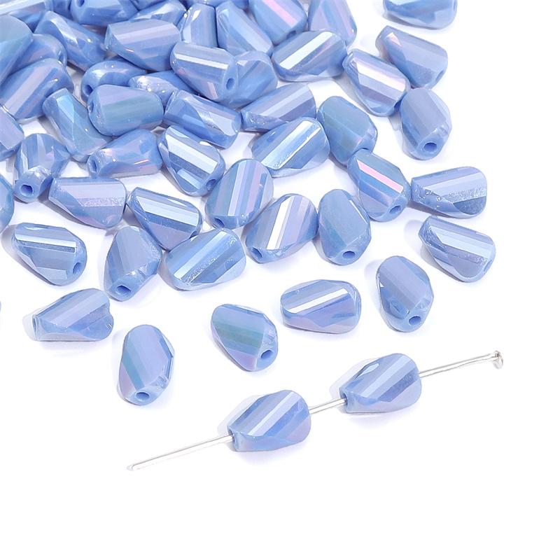 

10 шт. стеклянные бусины особой формы, хрустальные рассыпчатые бусины для изготовления ювелирных изделий своими руками, браслета, ожерелья небесно-голубой