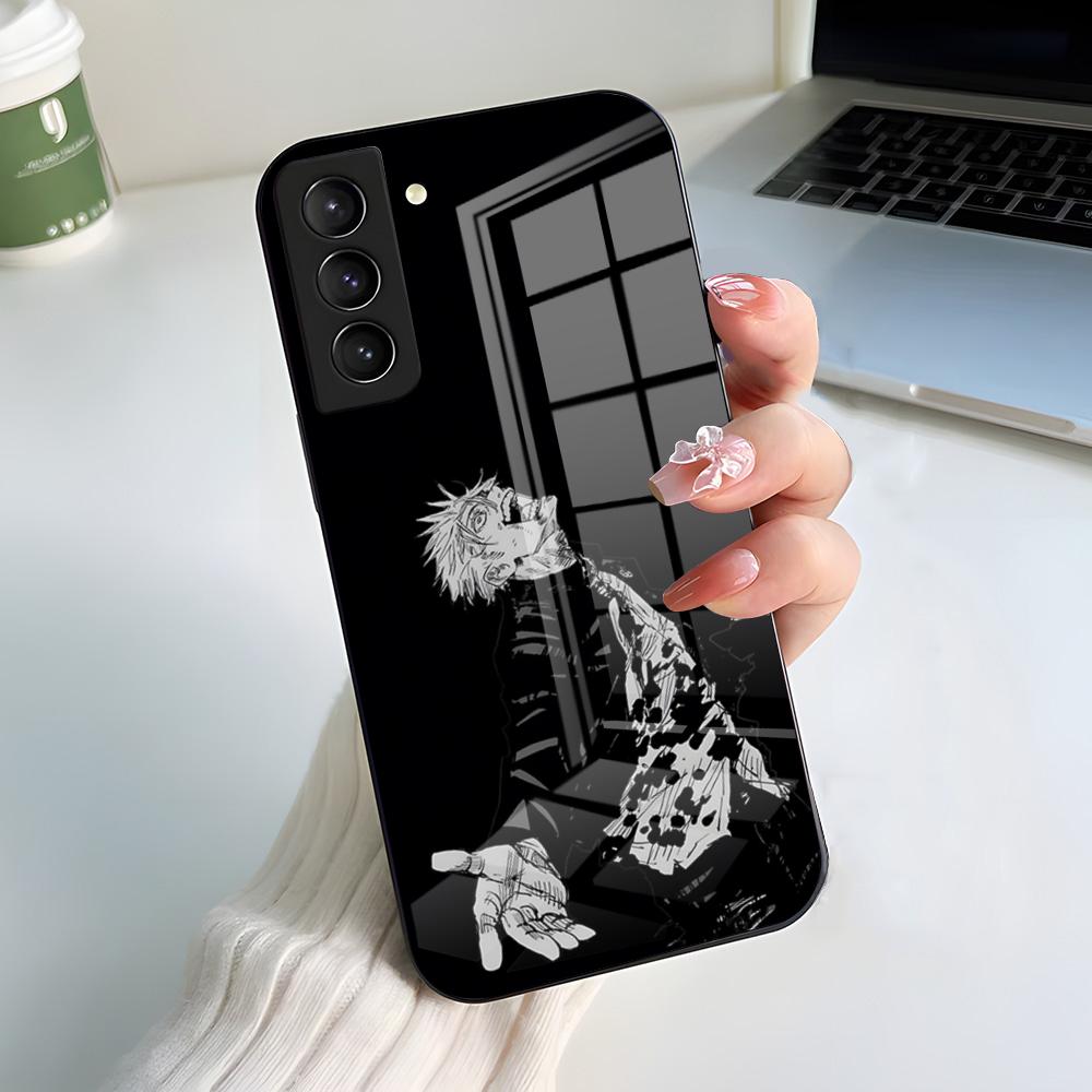 

Чехол для телефона J-Jujutsu K-Kaisen G-Gojo для Samsung A56 A36 A26 A16 A15 A25 A35 A55 A14 A34 A24 A54 Стеклянный чехол Samsung A33 5G