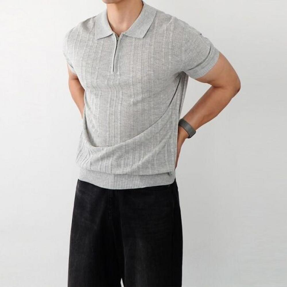 Onl Men S Ribbed muScle Fit Short Sleeve Knit