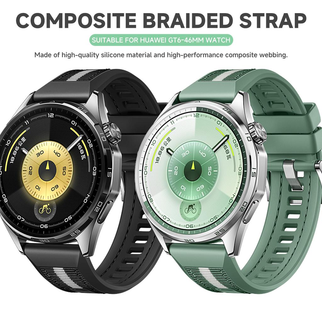 22mm Nylon Weave Silicone Strap for Huawei Watch GT6 Pro 46mm Band Wristband for Huawei GT5/GT4/GT3 46mm Bracelet Watchband