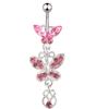 Rhinestone Glitter Long All-match Bowknot Dangle Belly Button Navel Ring