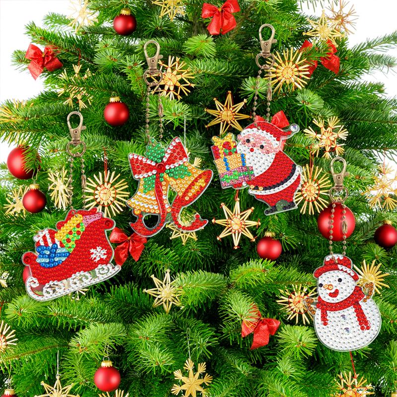 5D Diy Diamond  Painting  Pendant Personalised Handmade Diamond Art Keychain Hanging Ornaments