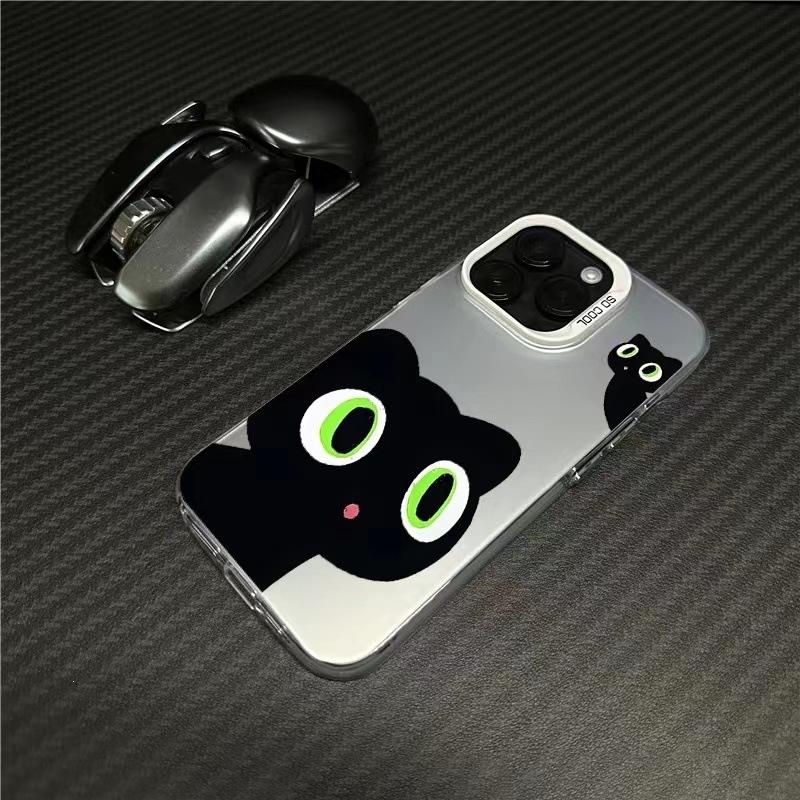 Cute two black cats for iPhone16plus niche 13promax anti-drop 15 iPhone case 14 hard