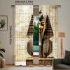 2Pcs Egyptian Curtains Stone Pharaoh Tutankhamen With Papyrus Background Design Suitable For Bedroom Bathroom Living Room Dining