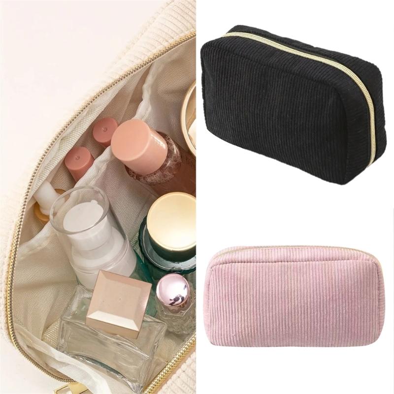 Large Corduroy Pencil Case High Capacity Pen Pouches Travel Makeup Bag Pen Organizers Storage Bag for Student Women Girl