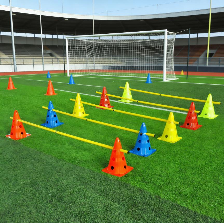 Adjustable Multi-Functional Agility Cones, Poles & Hurdles for Football Training & Sensory Integration