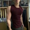 INCERUN Men Sleeveless Solid Color Fitted Ribbed Casual Tank Tops Vest