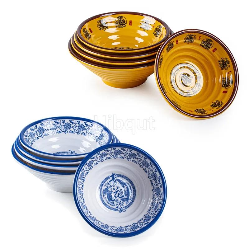 Melamine Noodle Bowl Household Plastic Tableware Restaurant Commercial Ramen Salad Bowl Thickened Not Easily Broken Soup Bowls