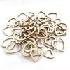 100 Pcs/set Hollowed  Peach  Heart-shaped  Wooden  Pieces Natural Wood-color Style Crafts Ornaments Carved Painted Diy Material