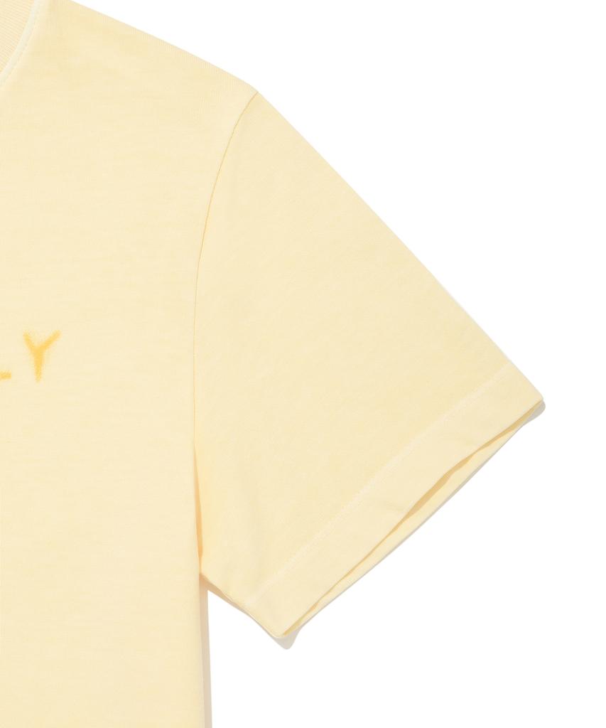 WACKY WILLY Women'S Pigment Semi-Crop Short Sleeve T-Shirt Yellow