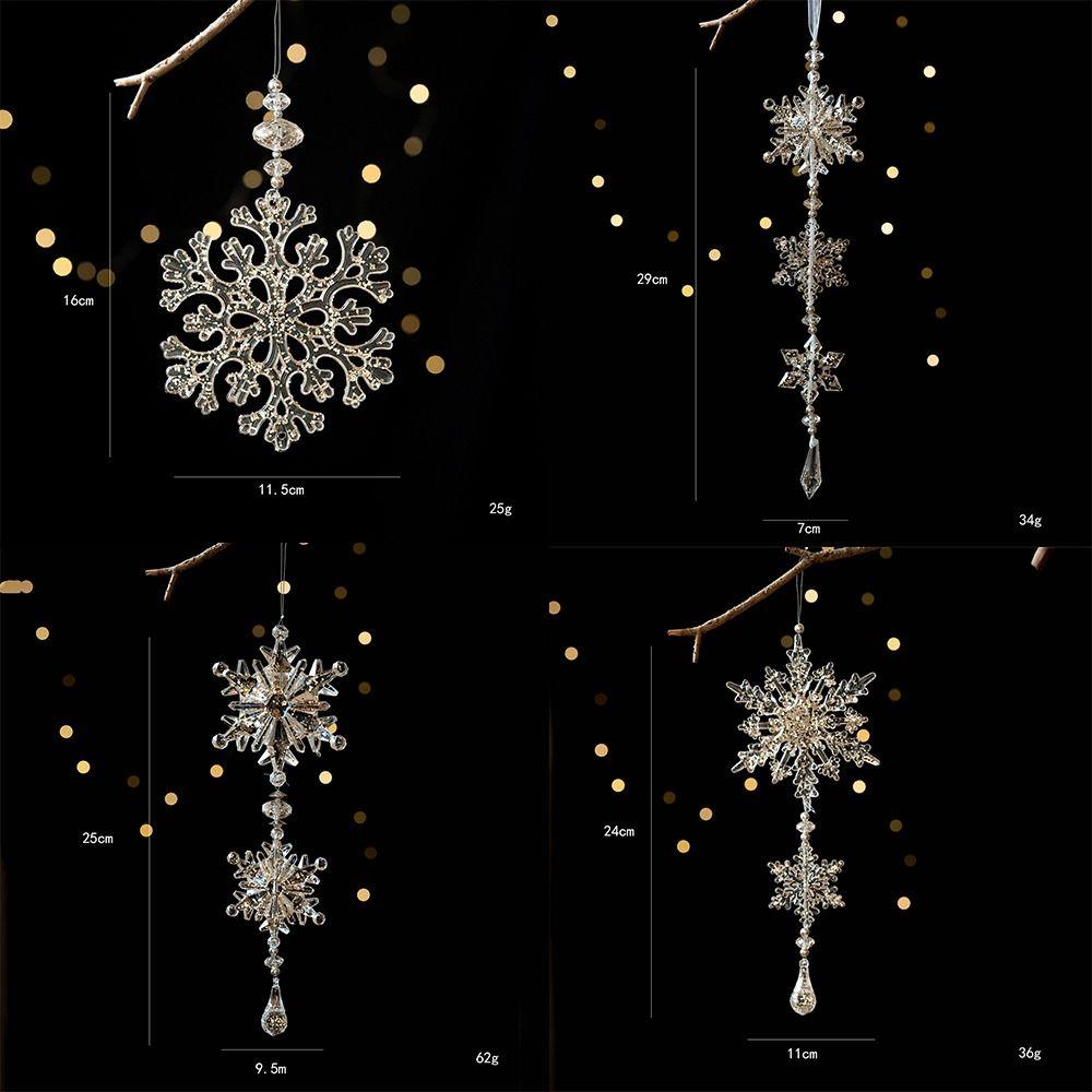 Transparenter Schneeflocken-Eiszapfen Acryl Hängende Schneeflocken-Ornament Heimdeko