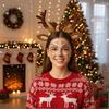 Festive Reindeer Antler Headband Set Includes Decorative Stickers Comfortable Cloth For Kids Adults Christmas Event