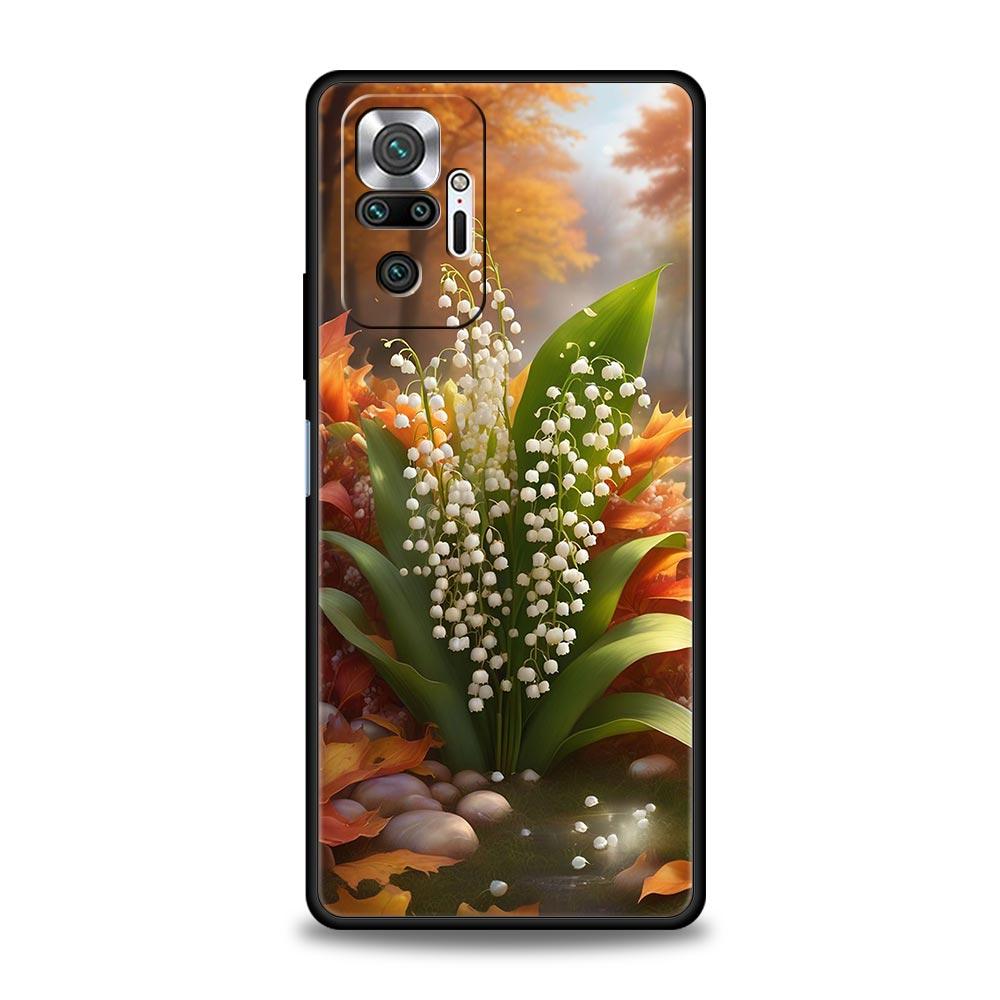Lily Of The Valley Clear Floral Phone Case Cover for Redmi 14C 10C Note 15 14 13 12 10 11 K40 Pro Plus Soft TPU Shockproof Capas