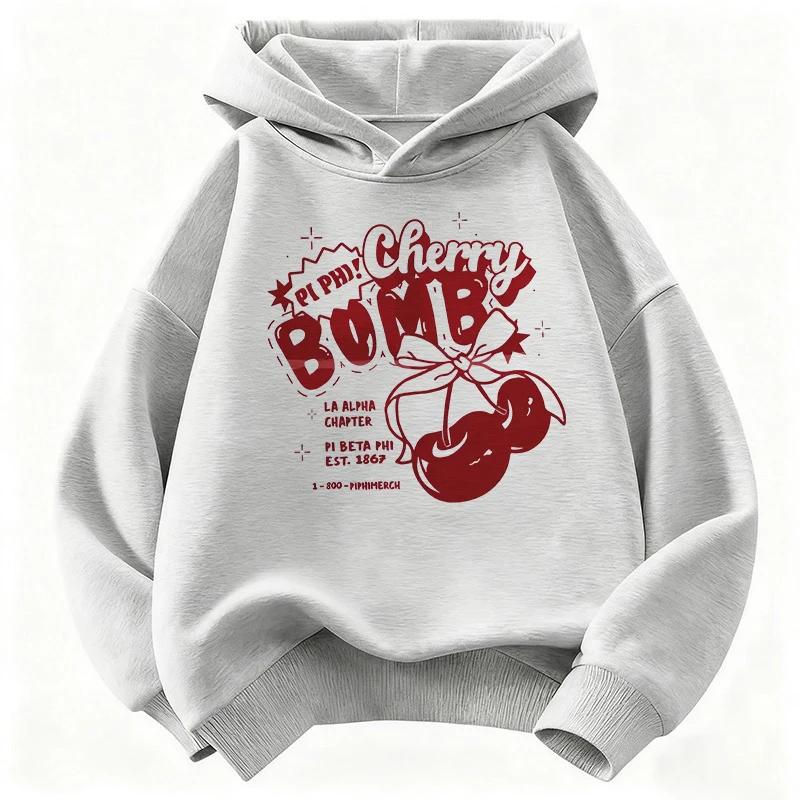 Y2k Girls Hoodie Cherry Design Children's Sweatshirt Cute Hoody for Boys Girls Autumn Winter Casual Hoodies Kids