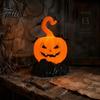 Lighted Halloween Props LED Candle Light Figurine, Bat Tombstone Glowing Tabletop Ornament, Warm Spooky Gothic Decoration Pumpkin Decor Prop