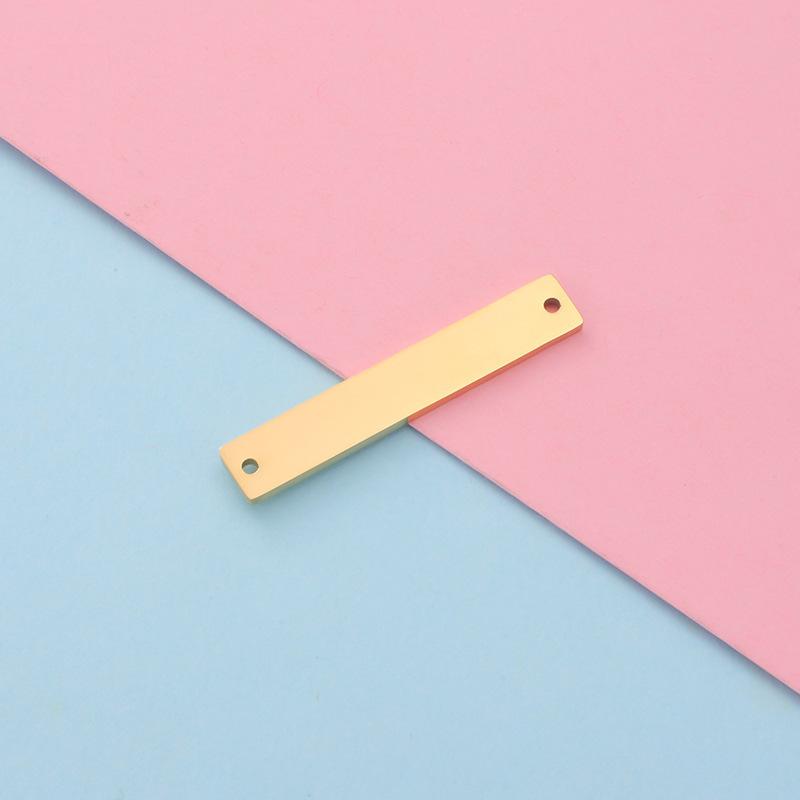 10pcs/lot Mirror Polished Stainless Steel Two Hole Rectangle Bar Connector Blank Stamping Charms For Bracelet Necklace