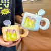 Tulip Cup for Girls with High-value Ceramic Mug with Lid Spoon Large Capacity Coffee Cup Souvenir