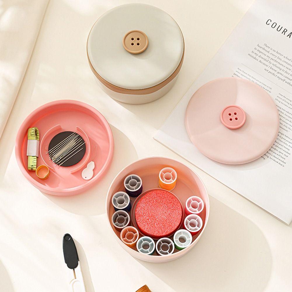 Portable DIY Sewing Box Set Magnetic Threads Needle Thread Box Double Layer Multifunctional Hand Sewing Tool Kit DIY Craft