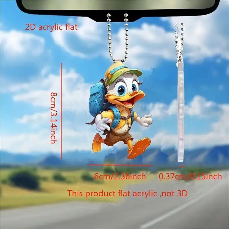 Vibrant Acrylic Duck Hanging Decoration For Car Interior Cute Design Cartoon