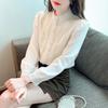Fashion New 2024 Autumn Long Sleeve Stand Collar Casual Apricot Lace Chiffon Blouse Shirt Women Tops Blouses Shirts J503