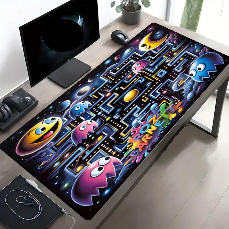 PAC Print Mouse Pad, Anti‑Slip Desktop keyboard Mat, for PC Laptop Gaming Working Daily Use, Cool Festival Surprise Gift