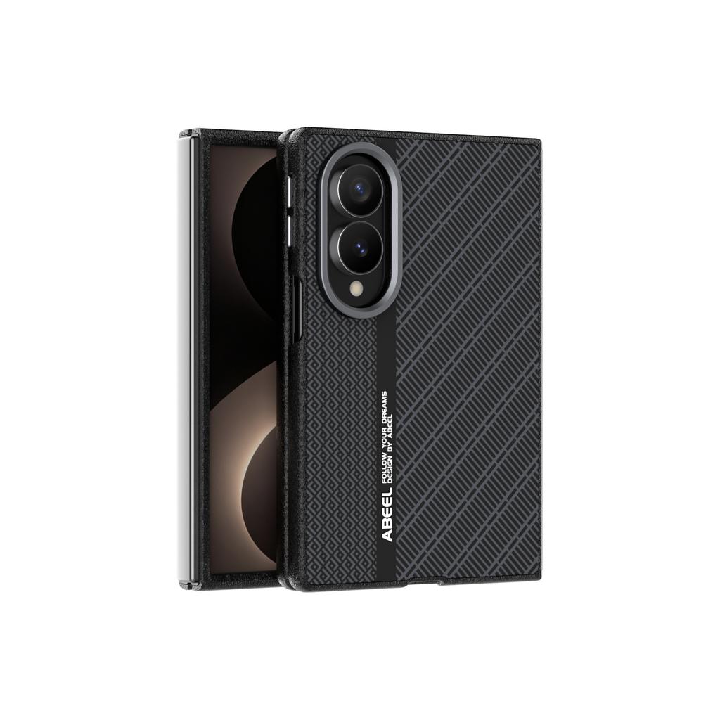Premium Carbon Fiber Texture Phone Case for Samsung Galaxy Z Fold 8 Ultra 8 Alloy Lens Raised Protect Magnetic Cover