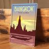 1 Piece Bangkok, Thailand Tourist Souvenir Tin Plaque, Retro Style Sunset Chao Phraya River Wat Arun Pattern Home Wall Decoratio