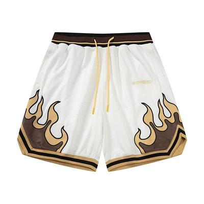 2024 Men's Retro Flame Basketball Shorts: Casual, Quick-Dry, All-Match Summer Style