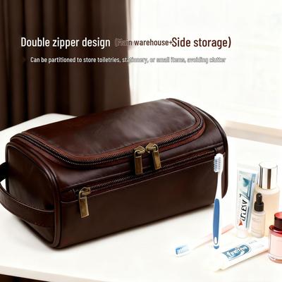 Men's Large Capacity Waterproof PU Toiletry and Travel Handbag