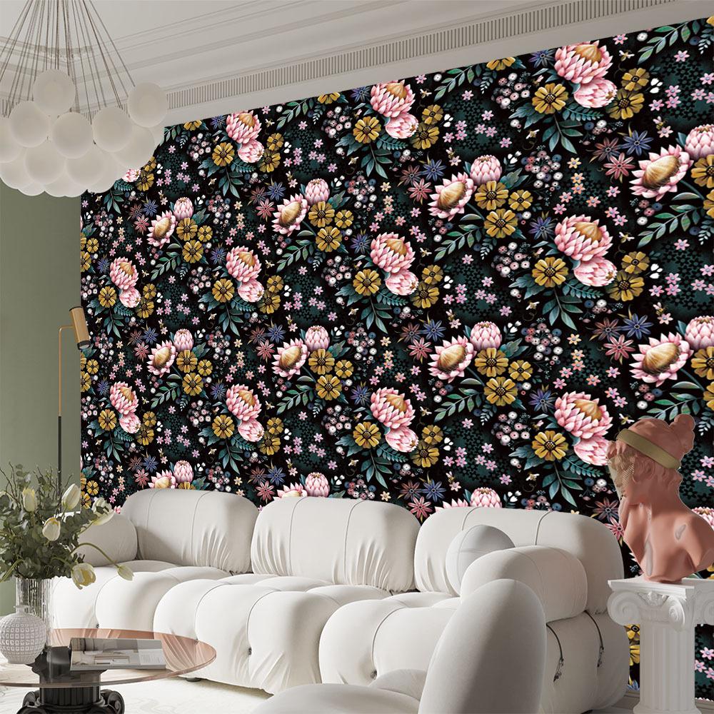 Sunflower Peel and Stick Wallpaper Farm Floral Self Adhesive Wallpaper for Home Bedroom Cabinets Wall Decor