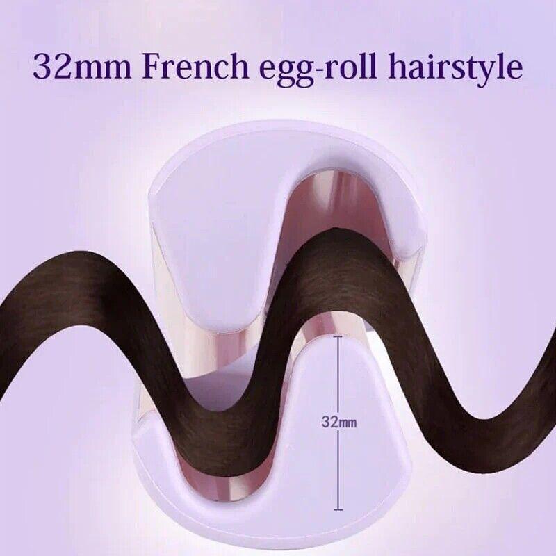 French Egg Roll Curling Iron Water Ripple V-Shaped Ionic Hair Curling Iron