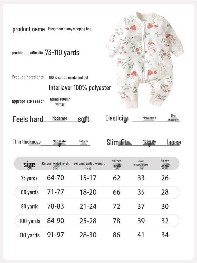 Newborn Split-Leg Sleeping Bag: Padded, Zippered, Anti-Kick Quilt for Home Wear