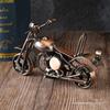 Retro Wrought Iron Harley Motorcycle Model: Industrial Style Ornament for Home Decor