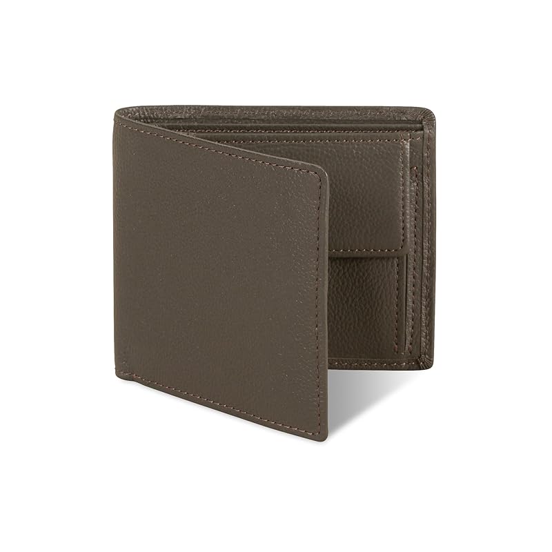 

[Business Leather Factory] Bi-fold wallet (with coin purse) Water repellent original leather cow leather unisex 6 pockets Thin (black olives)