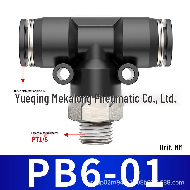 Three-Way Pneumatic Quick Connector Set for Air Hoses - Black, White, Blue Fittings